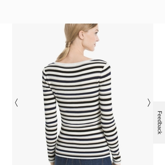 White House Black Market Seaside Stripe Pullover - Size M - Picture 2 of 9